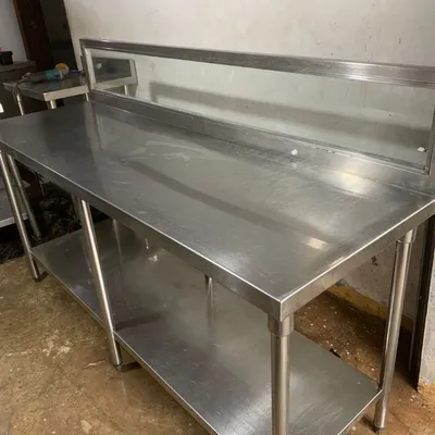 Meja 2 susun backplash kaca view 3